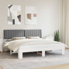 Fabric Upholstered Bed Frame Light Gray 200 x 200 cm
