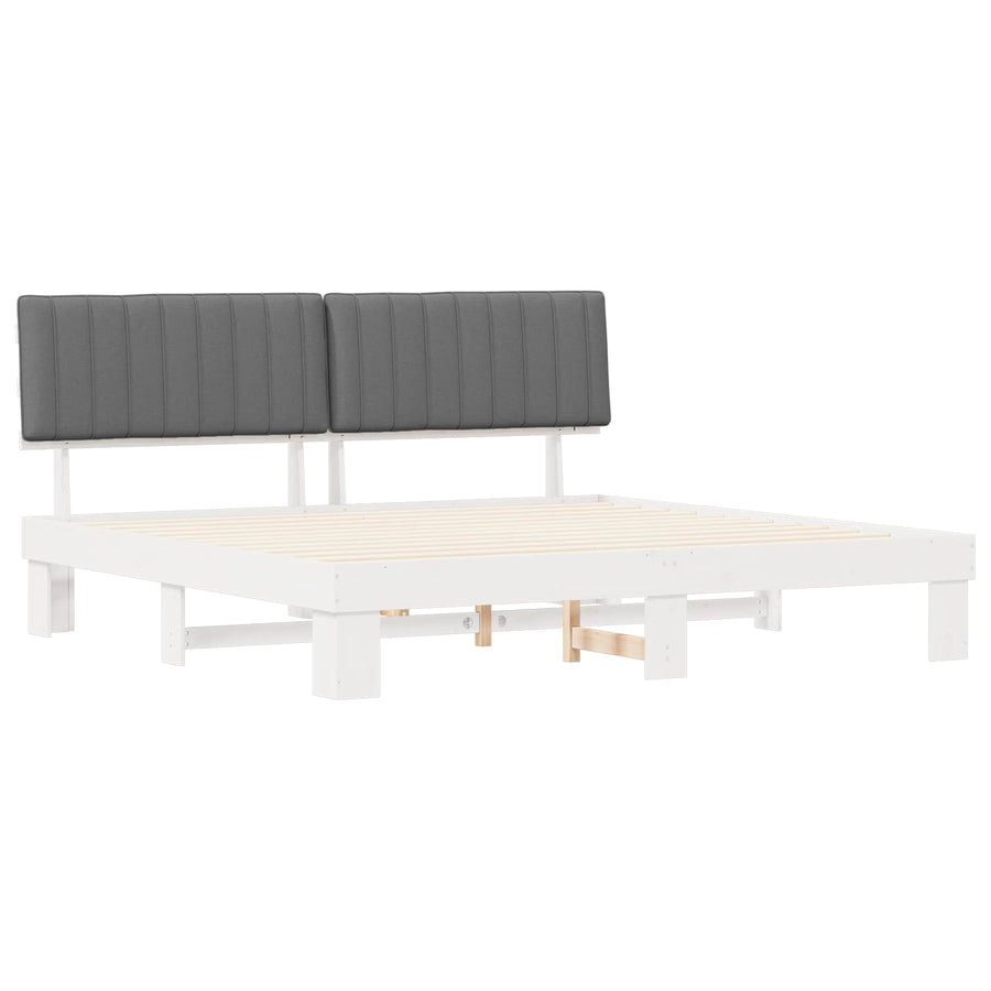 Bedframe met Gevoerd Hoofdgedeelte Lichtgrijs 200 x 200 cm