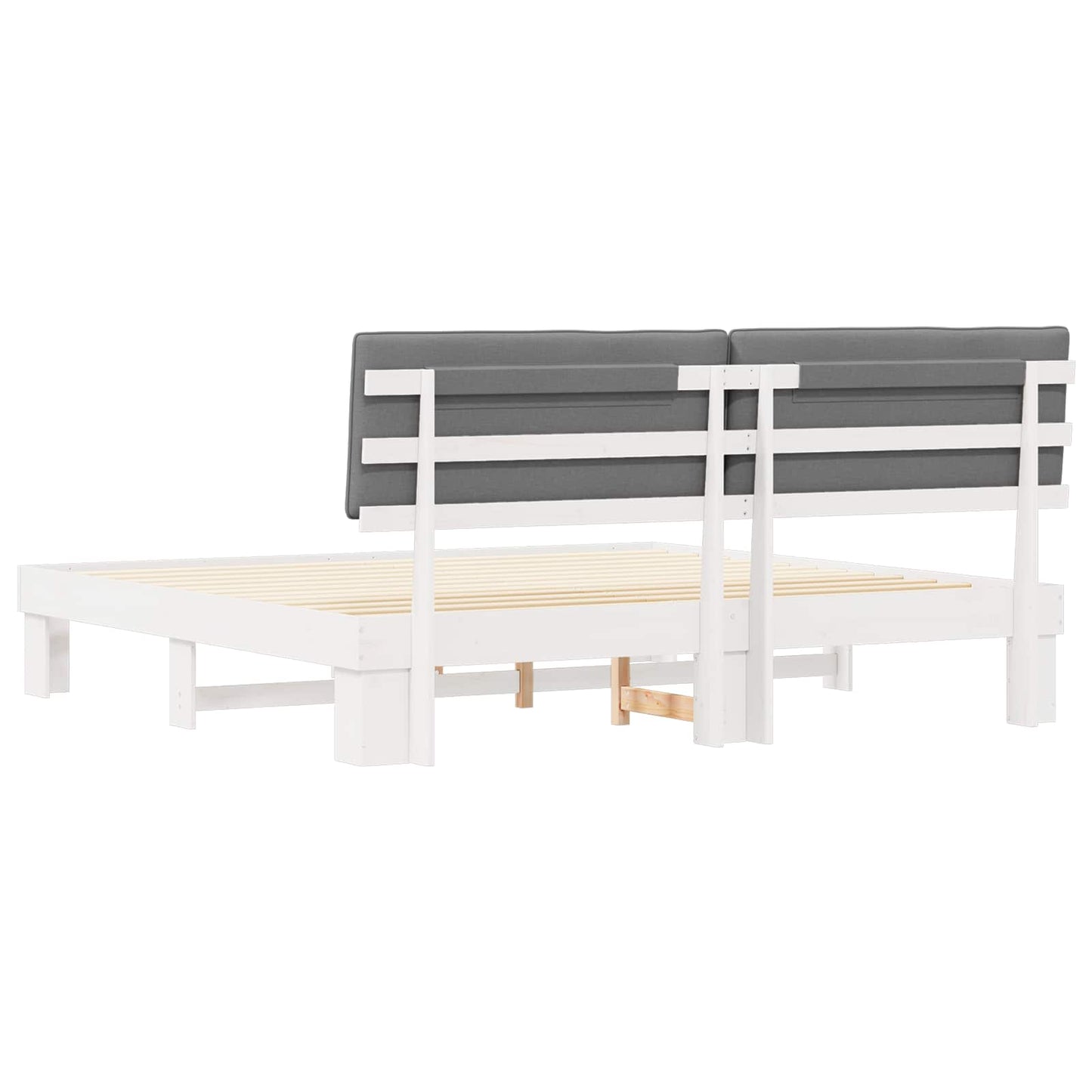 Bedframe met Gevoerd Hoofdgedeelte Lichtgrijs 200 x 200 cm