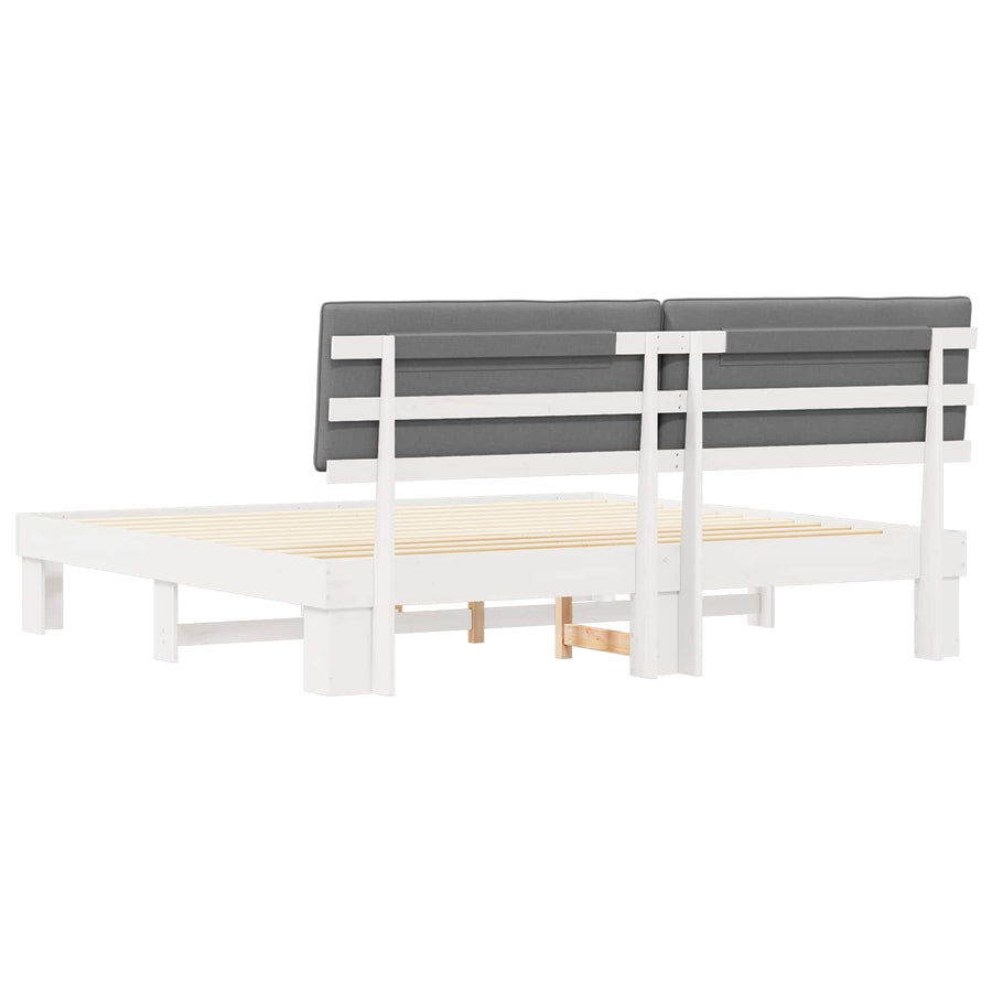 Bedframe met Gevoerd Hoofdgedeelte Lichtgrijs 200 x 200 cm