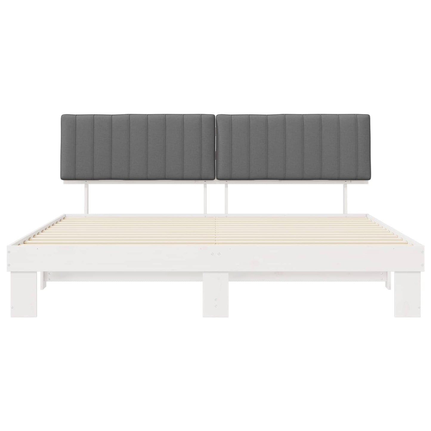 Bedframe met Gevoerd Hoofdgedeelte Lichtgrijs 200 x 200 cm