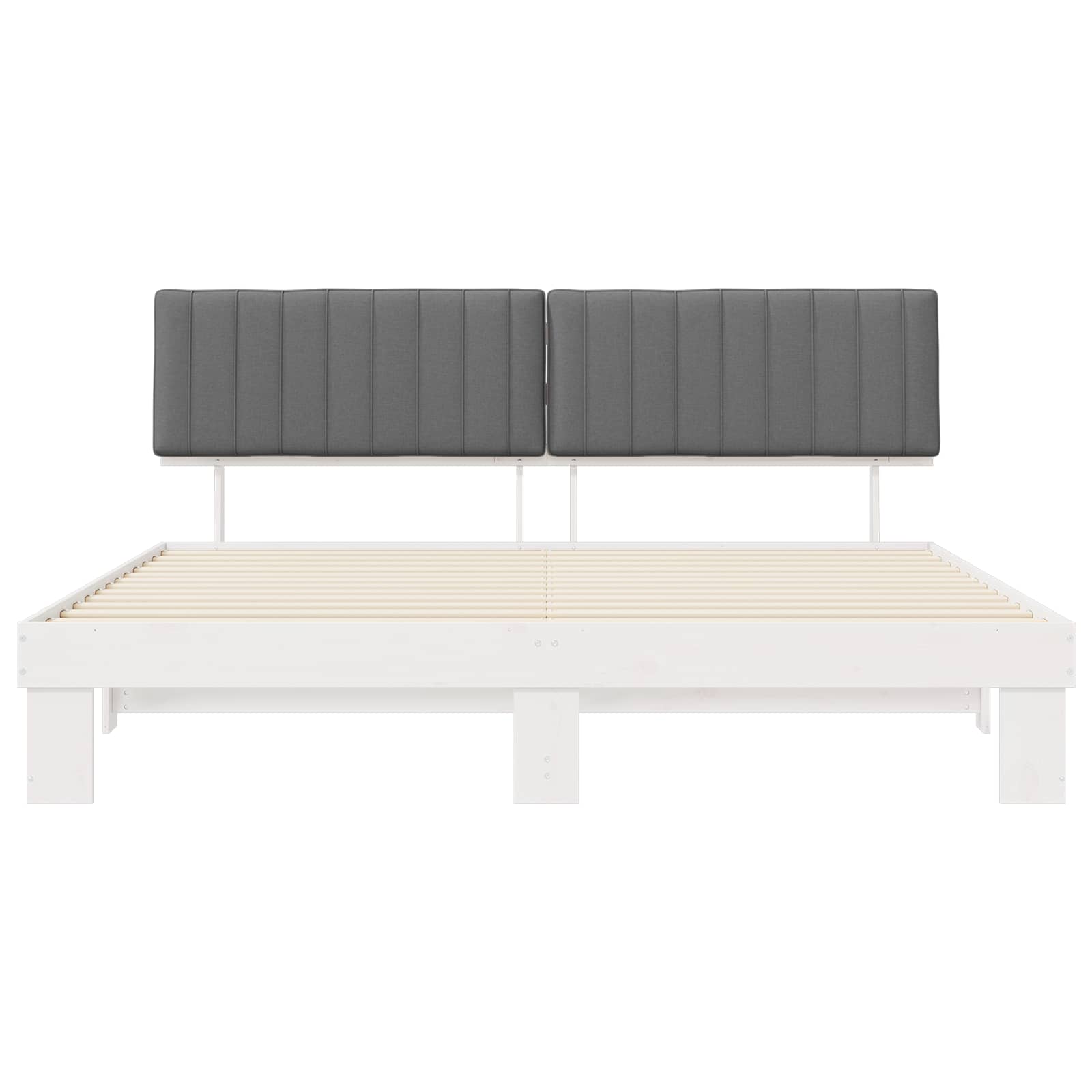 Bedframe met Gevoerd Hoofdgedeelte Lichtgrijs 200 x 200 cm