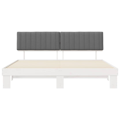 Bedframe met Gevoerd Hoofdgedeelte Lichtgrijs 200 x 200 cm