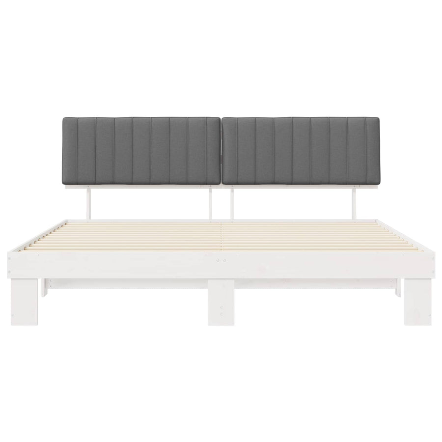 Bedframe met Gevoerd Hoofdgedeelte Lichtgrijs 200 x 200 cm