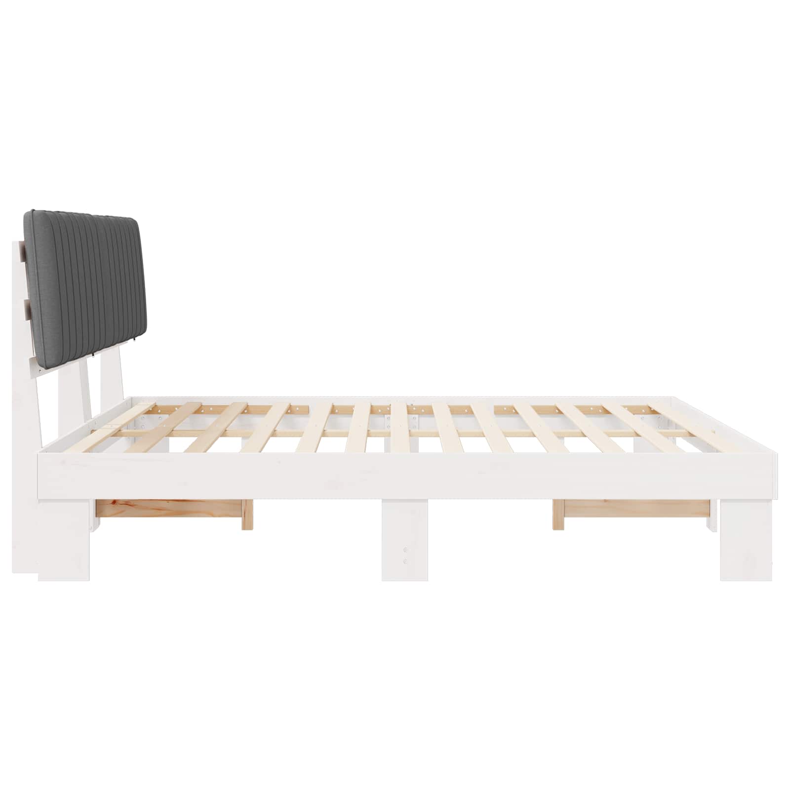 Bedframe met Gevoerd Hoofdgedeelte Lichtgrijs 200 x 200 cm
