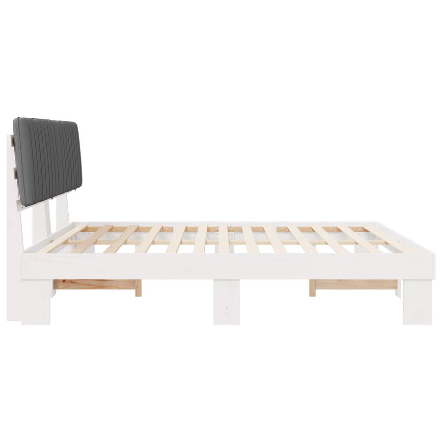 Bedframe met Gevoerd Hoofdgedeelte Lichtgrijs 200 x 200 cm