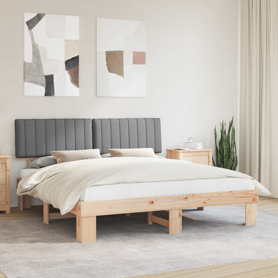 Bedframe met Gevoerd Hoofdgedeelte Lichtgrijs 180 x 200 cm