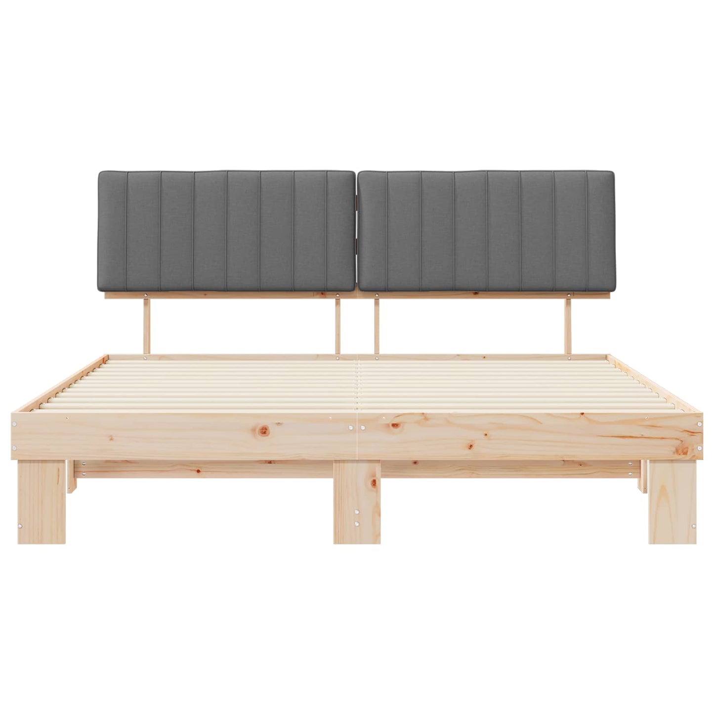 Bedframe met Gevoerd Hoofdgedeelte Lichtgrijs 180 x 200 cm