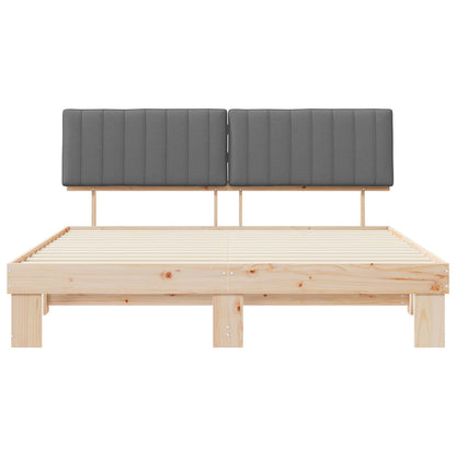 Bedframe met Gevoerd Hoofdgedeelte Lichtgrijs 180 x 200 cm