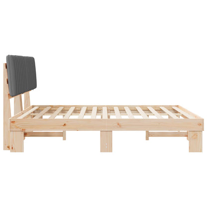 Bedframe met Gevoerd Hoofdgedeelte Lichtgrijs 180 x 200 cm