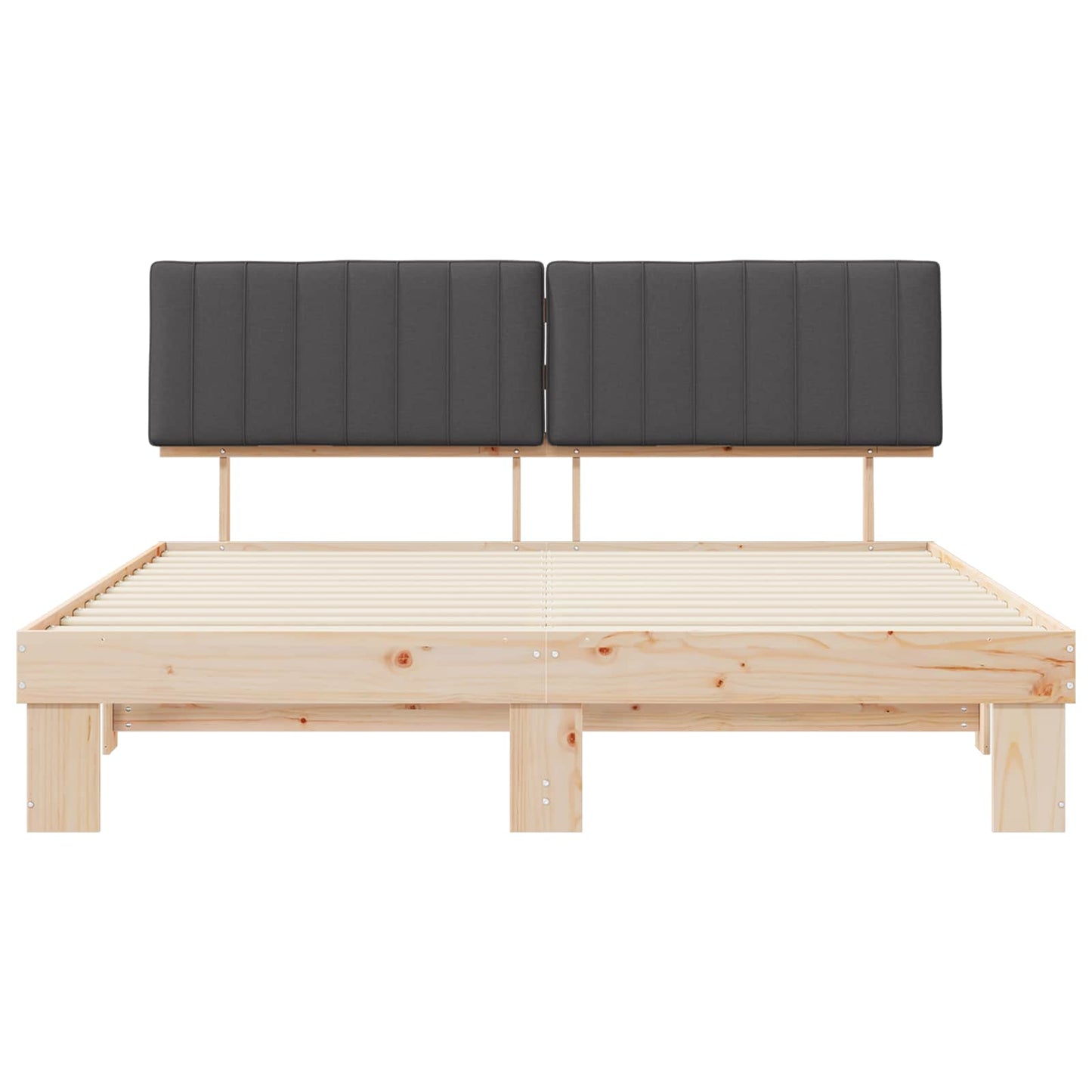 Bedframe met Gevoerd Hoofdgedeelte Donkergrijs 180 x 200 cm