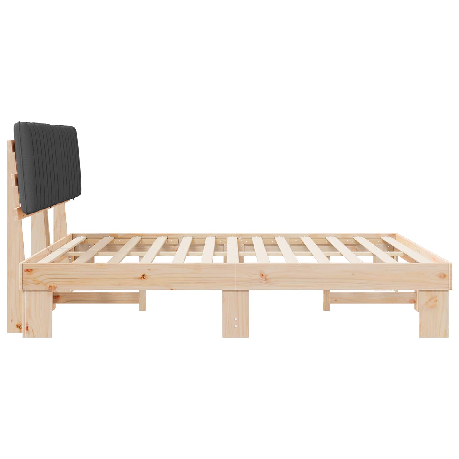 Bedframe met Gevoerd Hoofdgedeelte Donkergrijs 180 x 200 cm