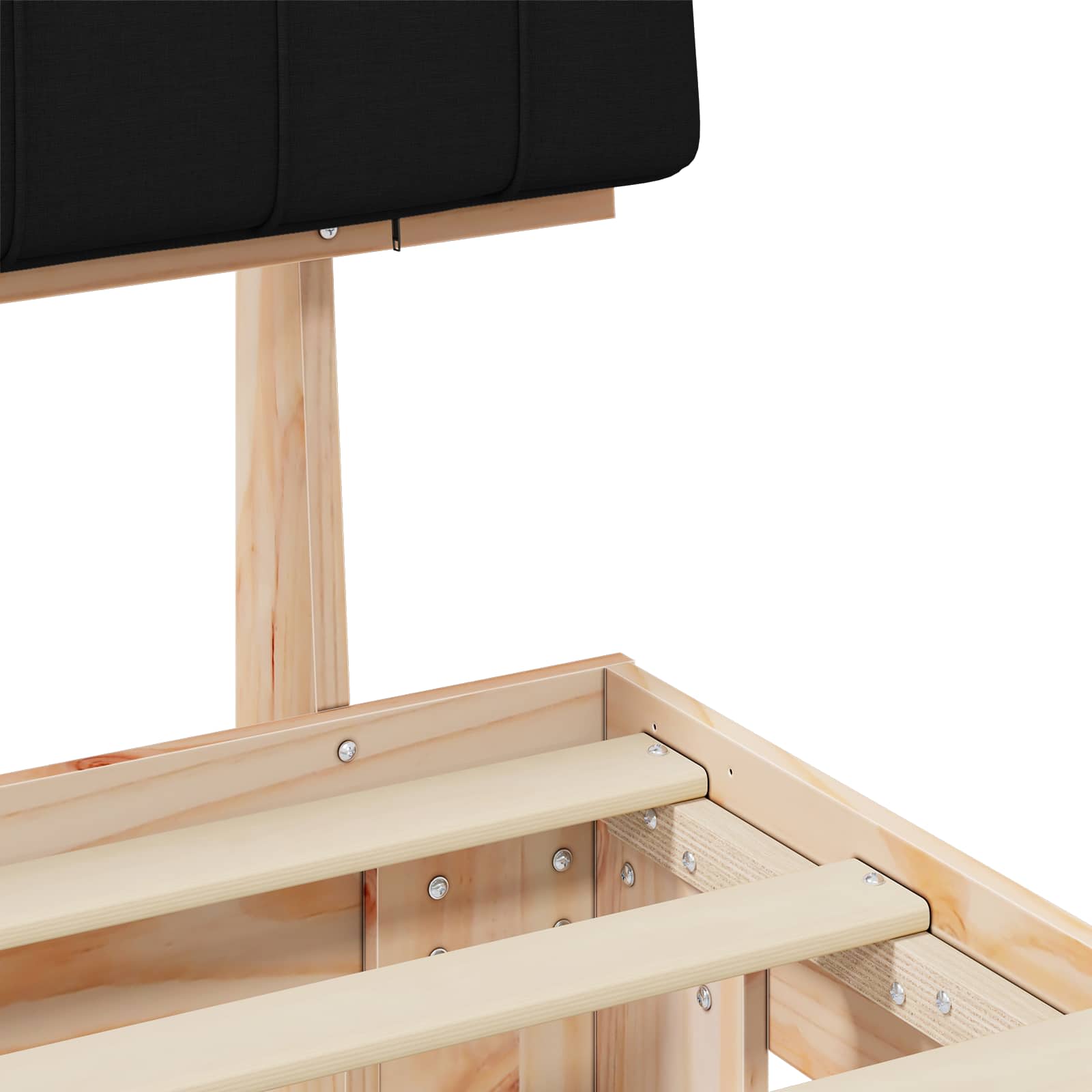 Bedframe met Gevoerd Hoofdgedeelte Zwart 180 x 200 cm