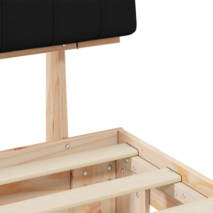Bedframe met Gevoerd Hoofdgedeelte Zwart 180 x 200 cm