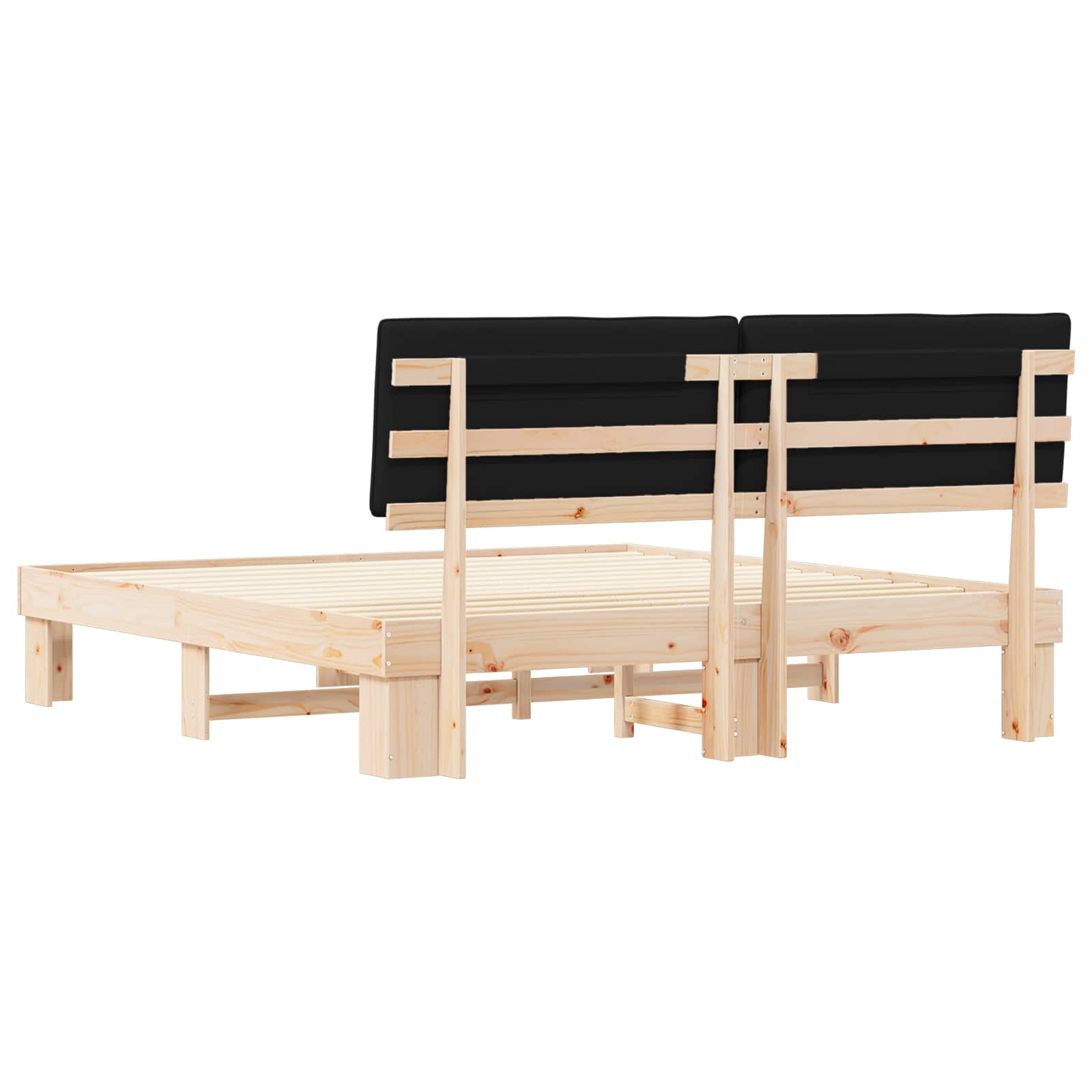 Bedframe met Gevoerd Hoofdgedeelte Zwart 180 x 200 cm