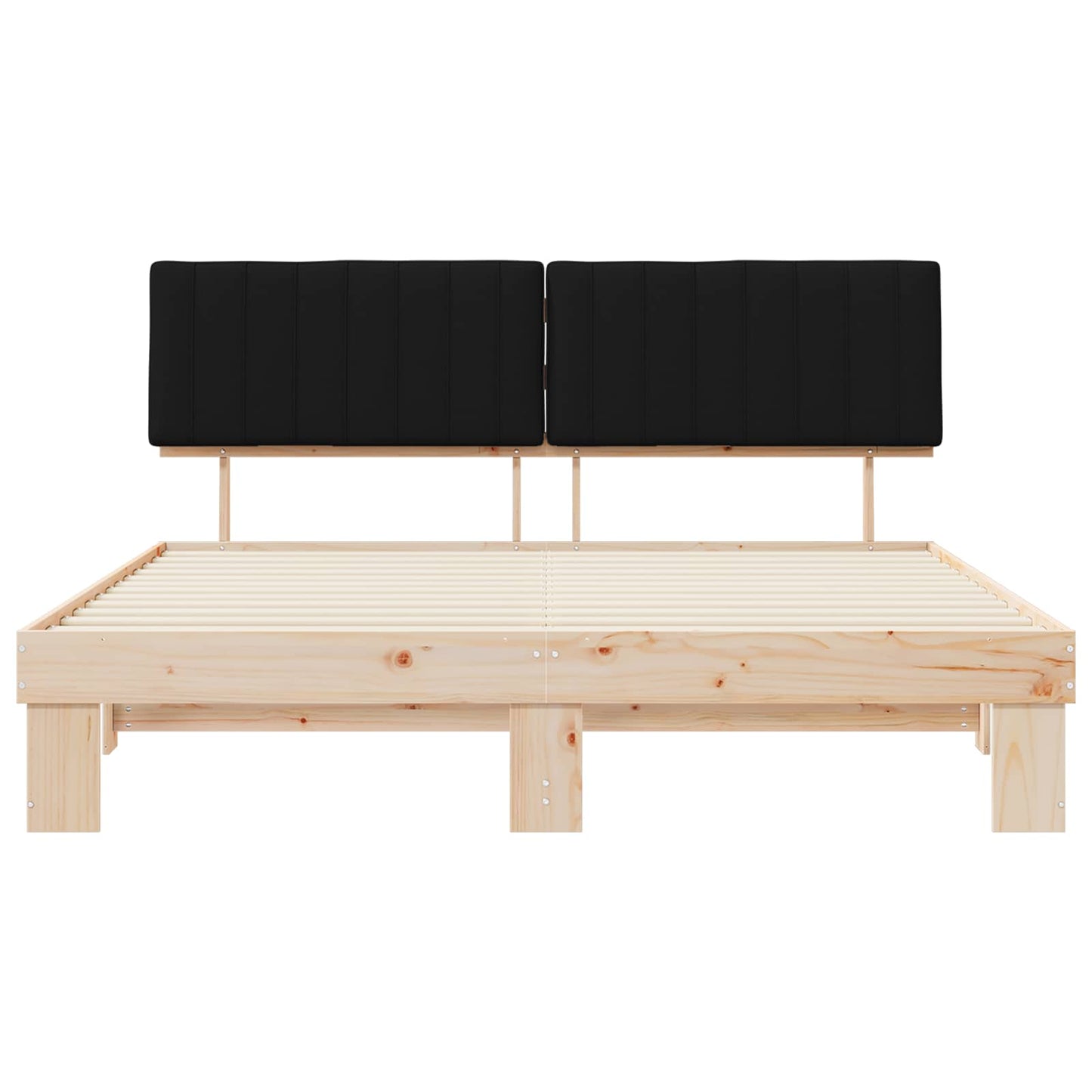 Bedframe met Gevoerd Hoofdgedeelte Zwart 180 x 200 cm