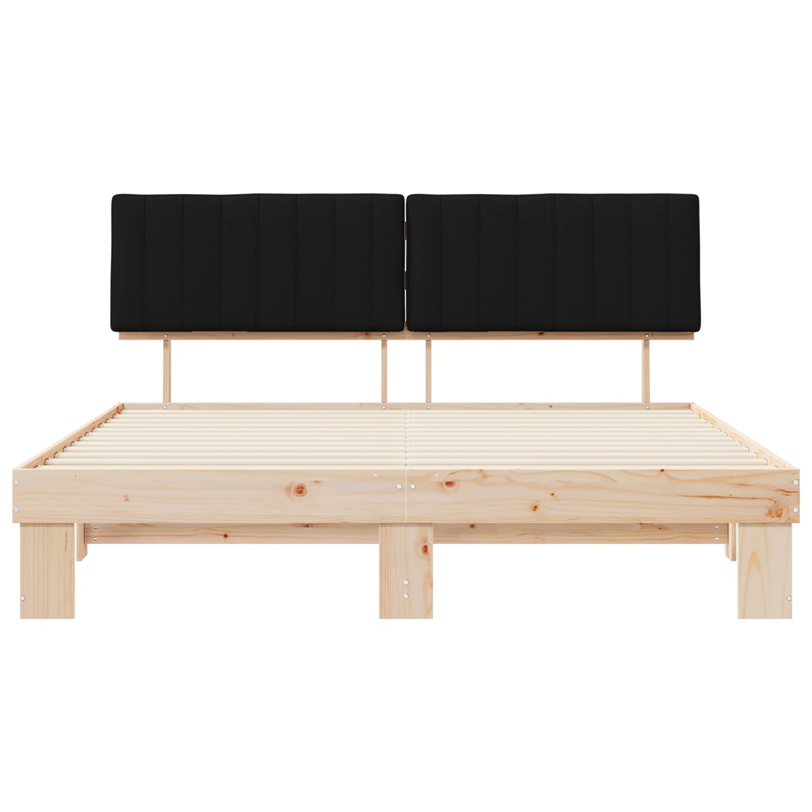Bedframe met Gevoerd Hoofdgedeelte Zwart 180 x 200 cm