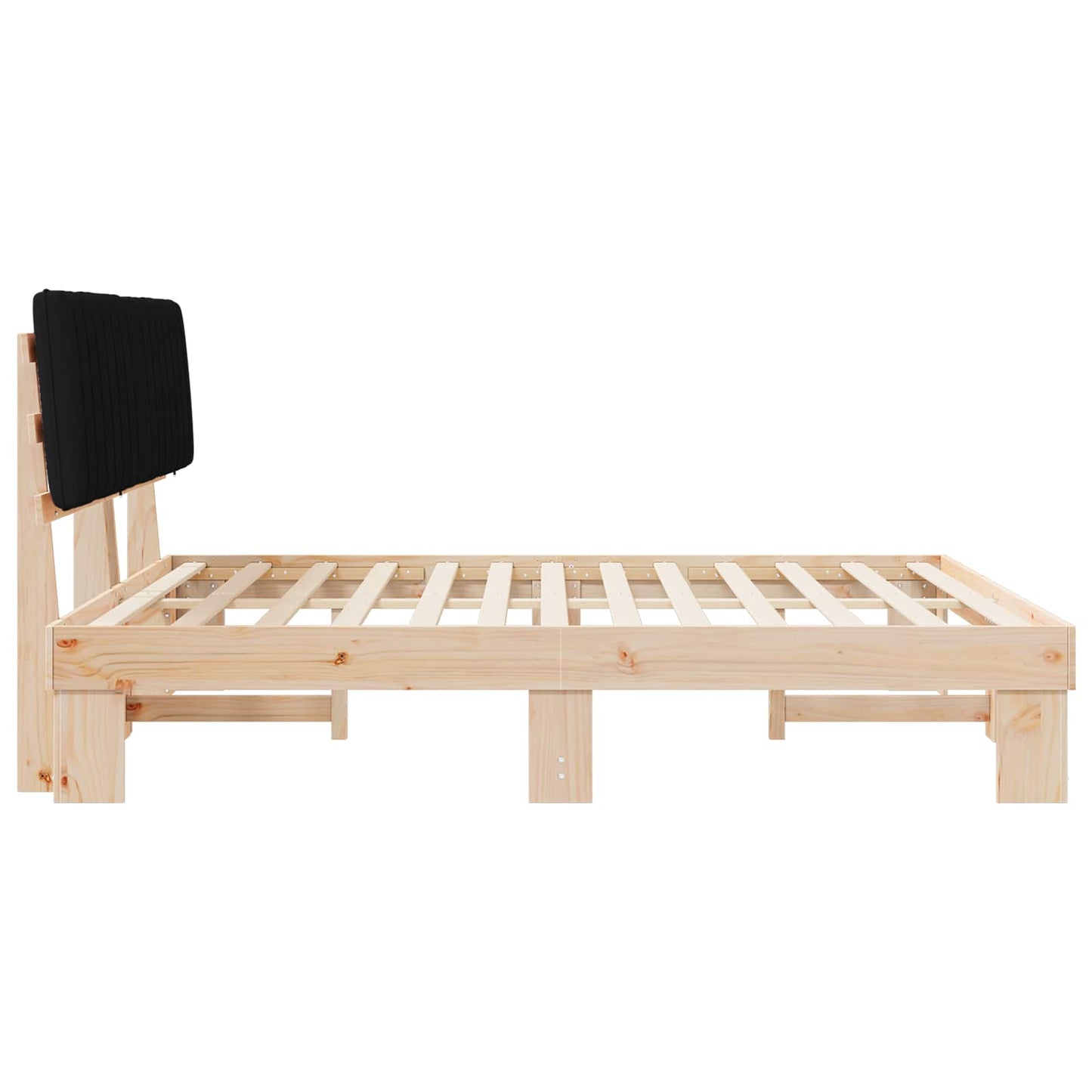 Bedframe met Gevoerd Hoofdgedeelte Zwart 180 x 200 cm