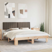 Bedframe massief grenenhout taupe 180x200 cm