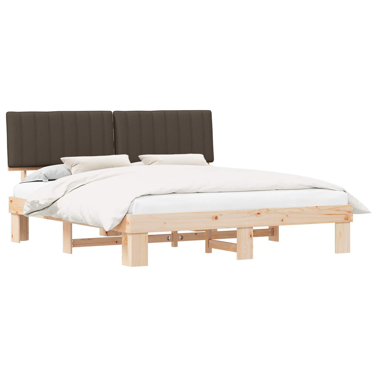 Bedframe met Gevoerd Hoofdgedeelte Taupe 180 x 200 cm