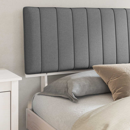 Bedframe met Gevoerd Hoofdgedeelte Lichtgrijs 180 x 200 cm
