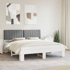 Bedframe 180x200 cm massief grenenhout lichtgrijs