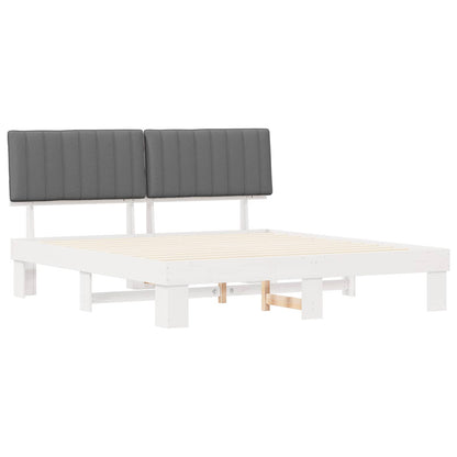 Bedframe met Gevoerd Hoofdgedeelte Lichtgrijs 180 x 200 cm