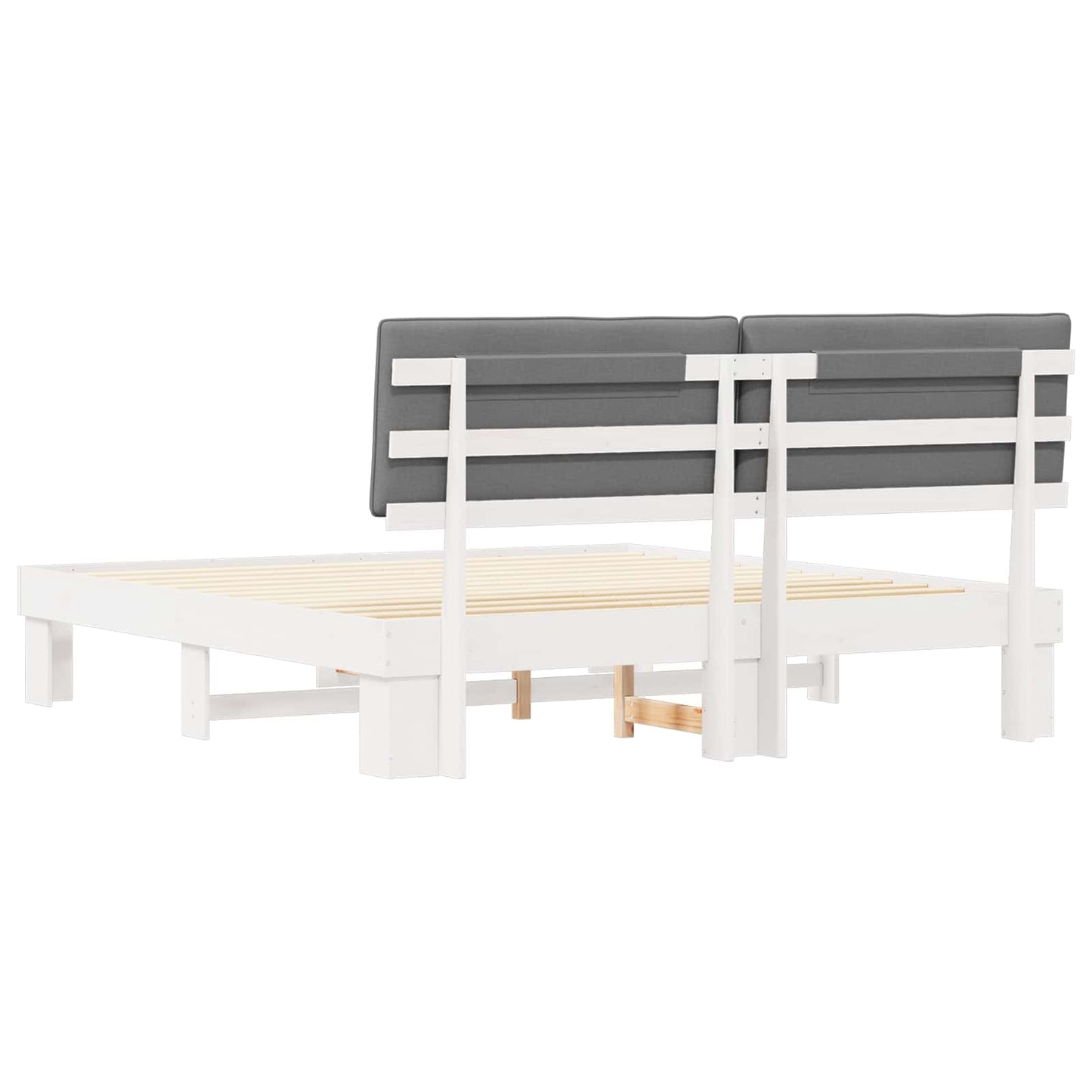 Bedframe met Gevoerd Hoofdgedeelte Lichtgrijs 180 x 200 cm
