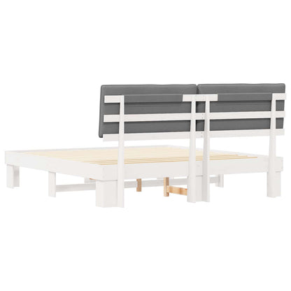 Bedframe met Gevoerd Hoofdgedeelte Lichtgrijs 180 x 200 cm