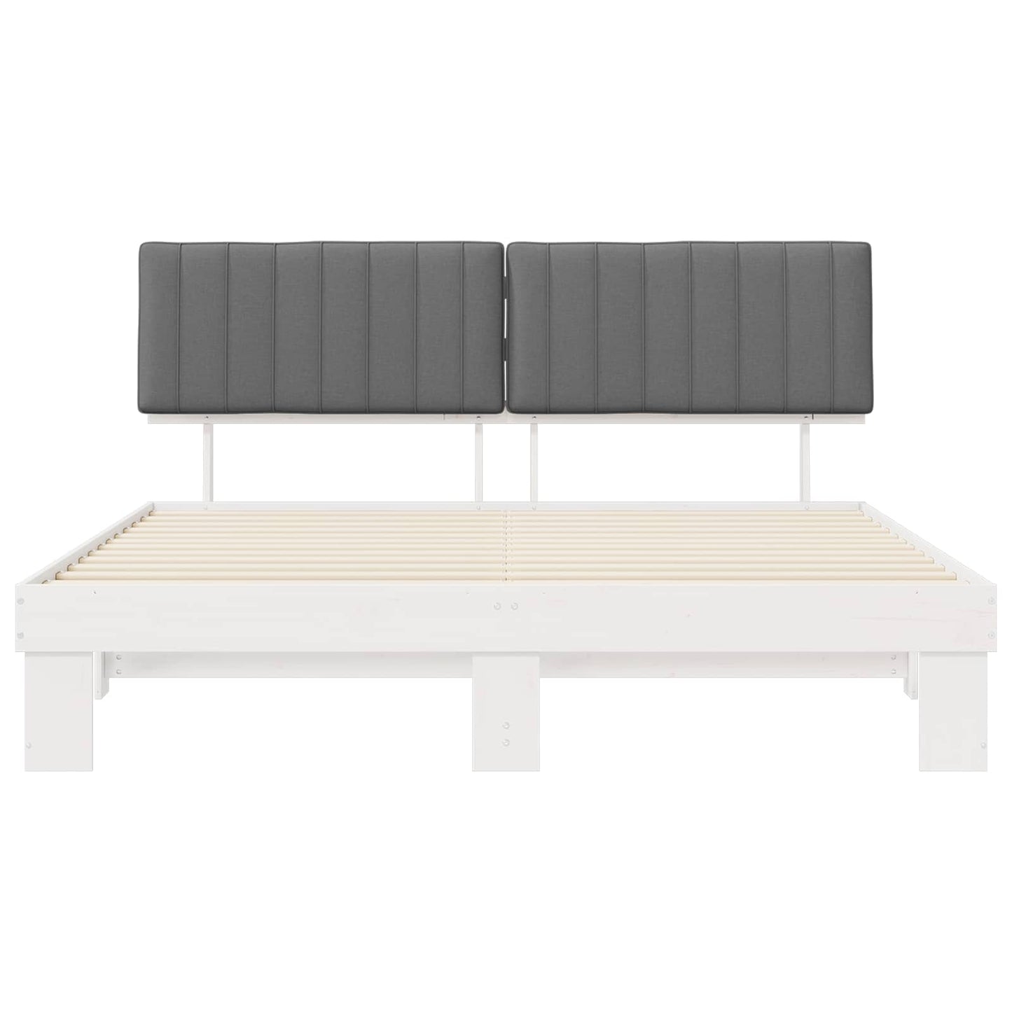 Bedframe met Gevoerd Hoofdgedeelte Lichtgrijs 180 x 200 cm