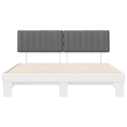Bedframe met Gevoerd Hoofdgedeelte Lichtgrijs 180 x 200 cm