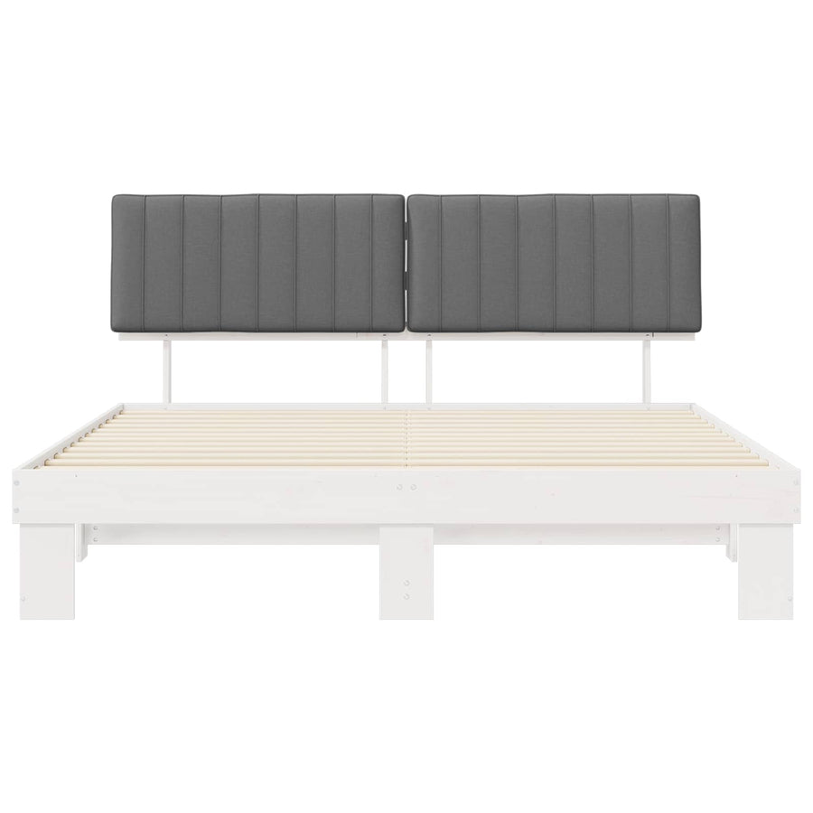 Bedframe met Gevoerd Hoofdgedeelte Lichtgrijs 180 x 200 cm