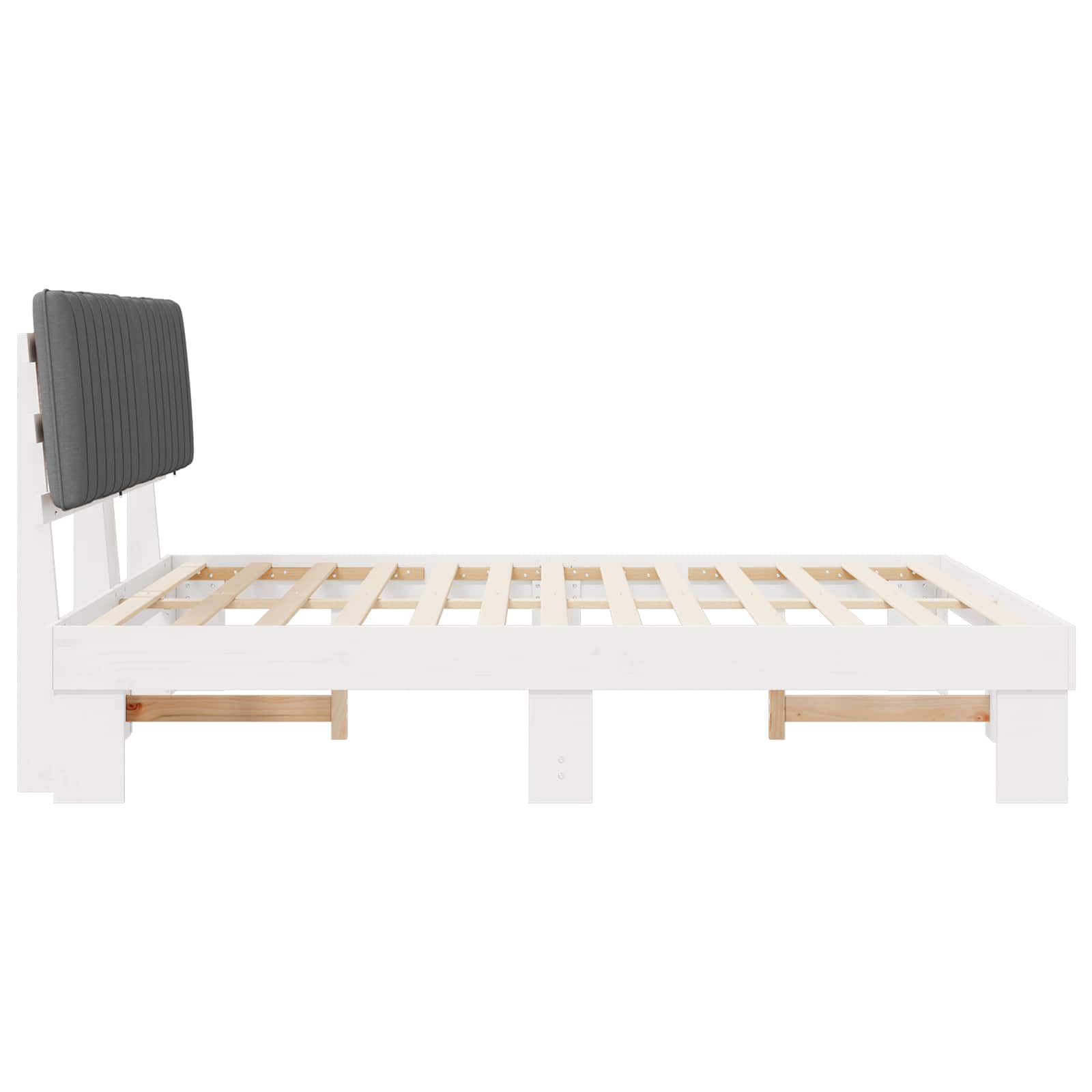 Bedframe met Gevoerd Hoofdgedeelte Lichtgrijs 180 x 200 cm