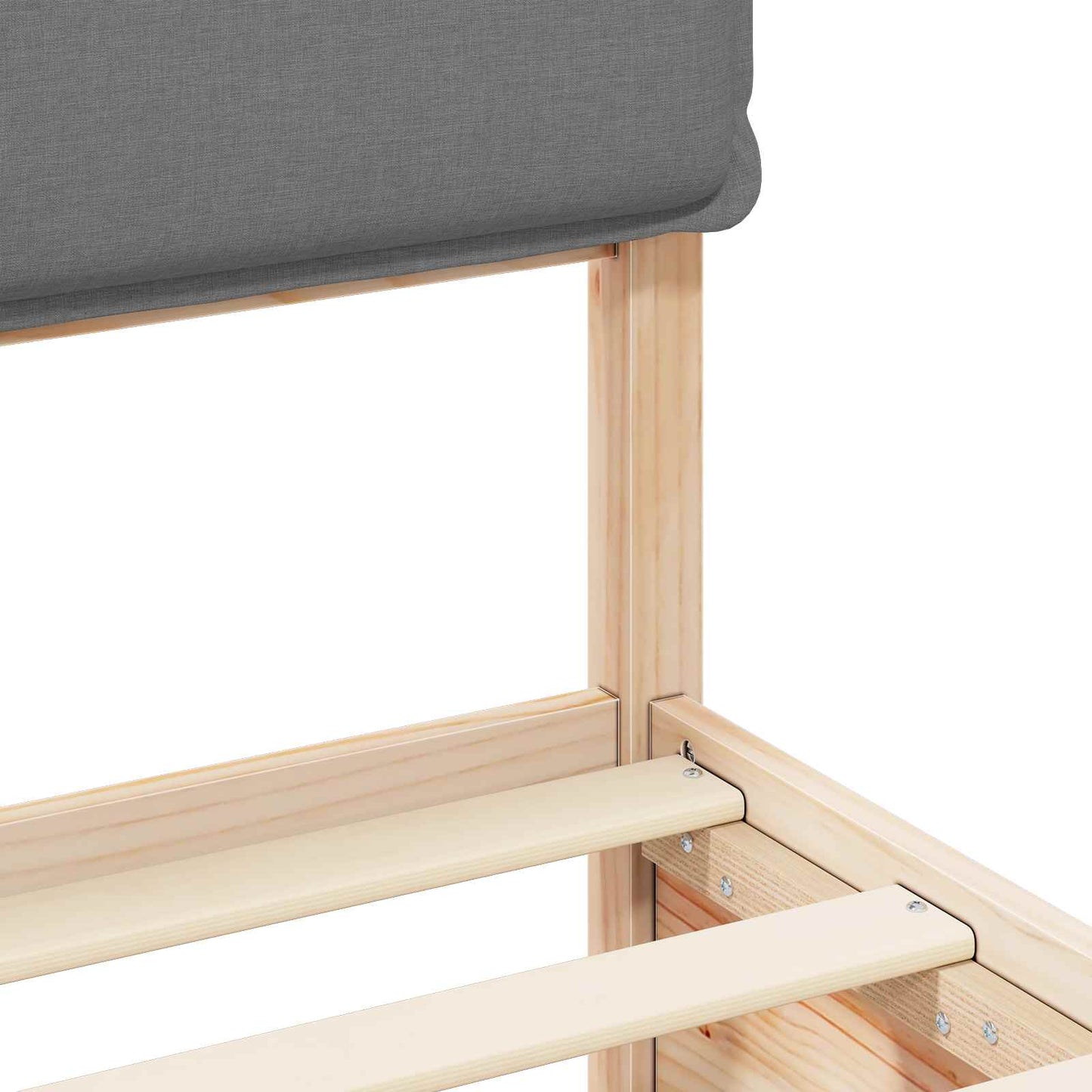 Bedframe met Gevoerd Hoofdgedeelte Lichtgrijs 200 x 200 cm