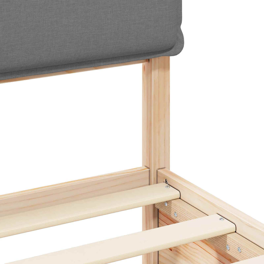 Bedframe met Gevoerd Hoofdgedeelte Lichtgrijs 200 x 200 cm