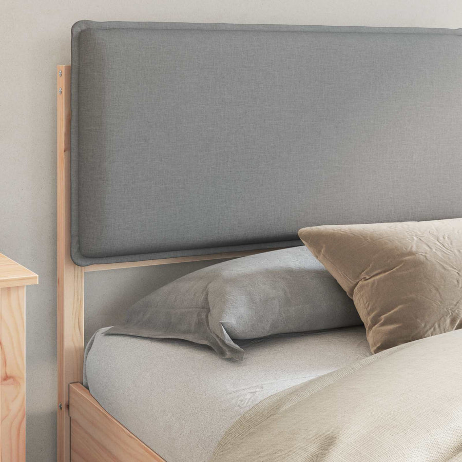 Bedframe met Gevoerd Hoofdgedeelte Lichtgrijs 200 x 200 cm