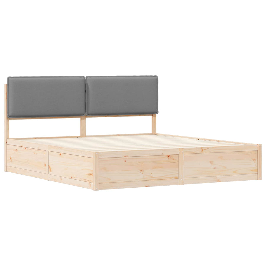 Bedframe met Gevoerd Hoofdgedeelte Lichtgrijs 200 x 200 cm