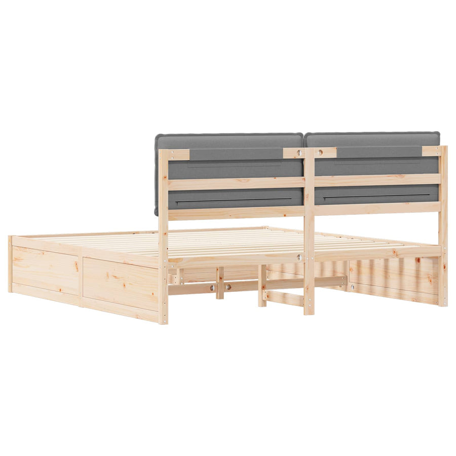 Bedframe met Gevoerd Hoofdgedeelte Lichtgrijs 200 x 200 cm