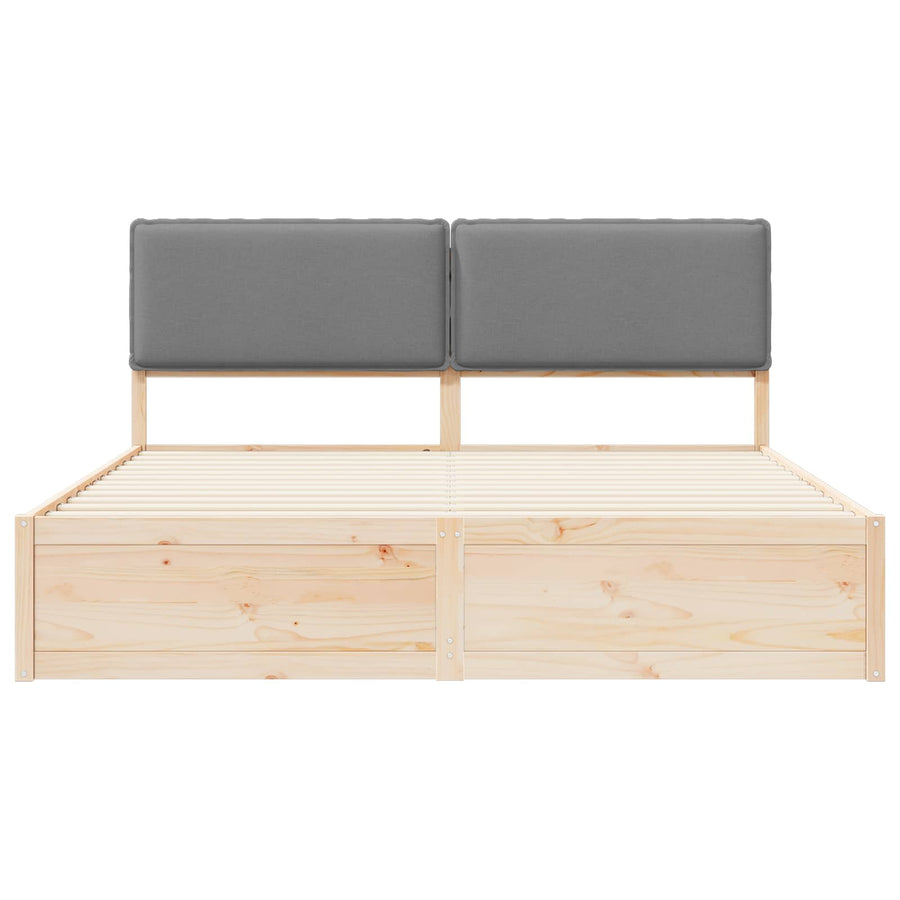 Bedframe met Gevoerd Hoofdgedeelte Lichtgrijs 200 x 200 cm