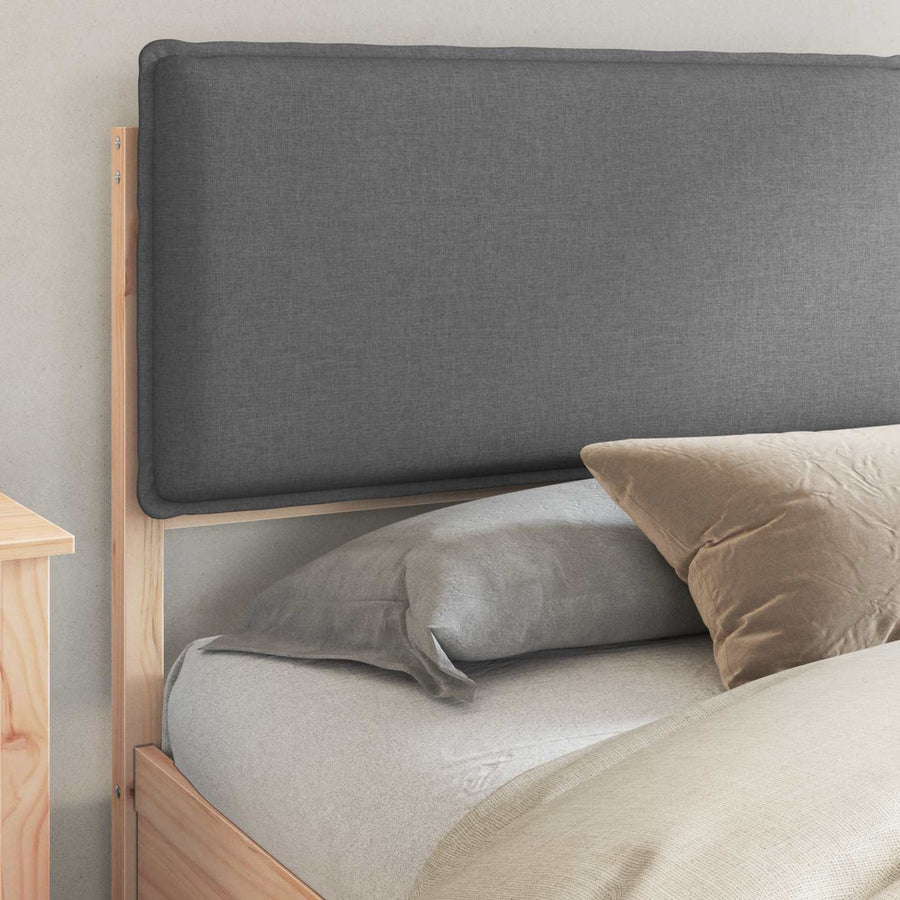 Bedframe met Gevoerd Hoofdgedeelte Donkergrijs 200 x 200 cm