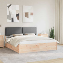 Bedframe met Gevoerd Hoofdgedeelte Donkergrijs 200 x 200 cm