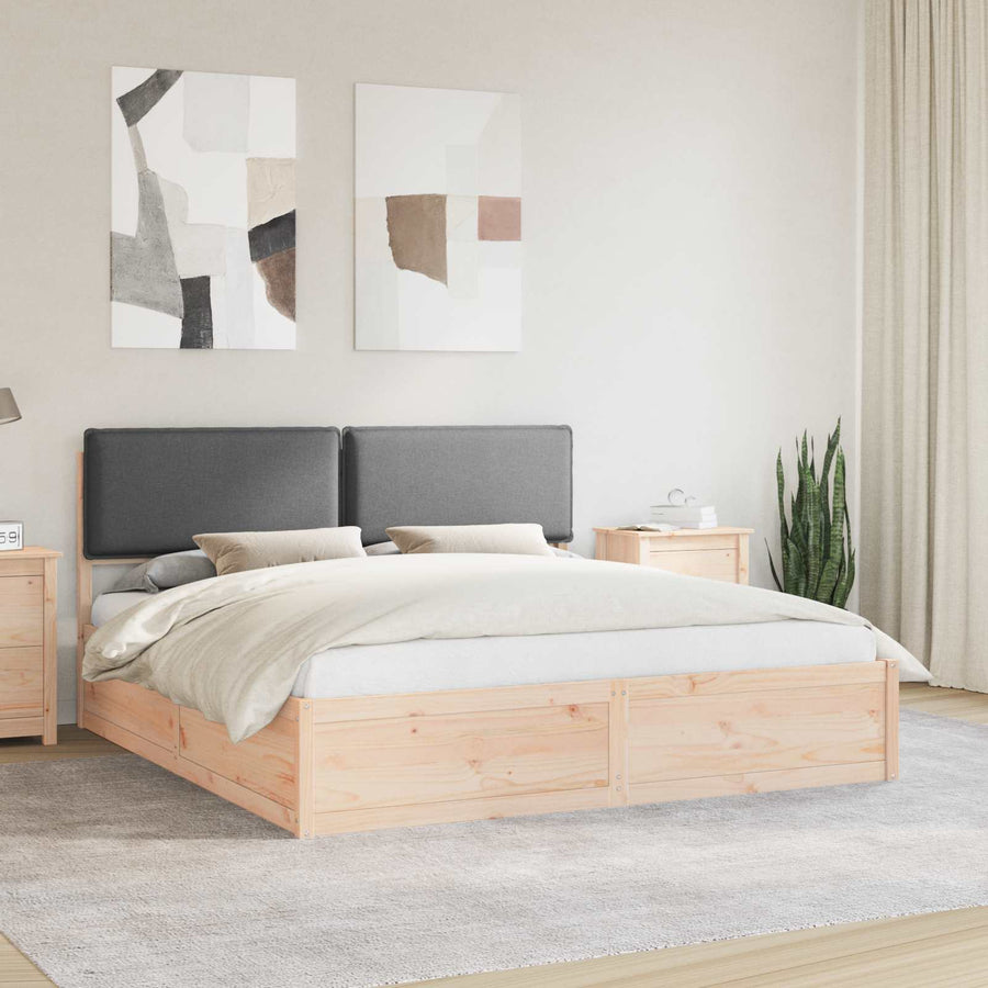 Bedframe met Gevoerd Hoofdgedeelte Donkergrijs 200 x 200 cm