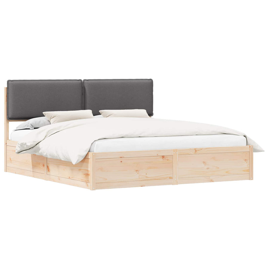 Bedframe met Gevoerd Hoofdgedeelte Donkergrijs 200 x 200 cm