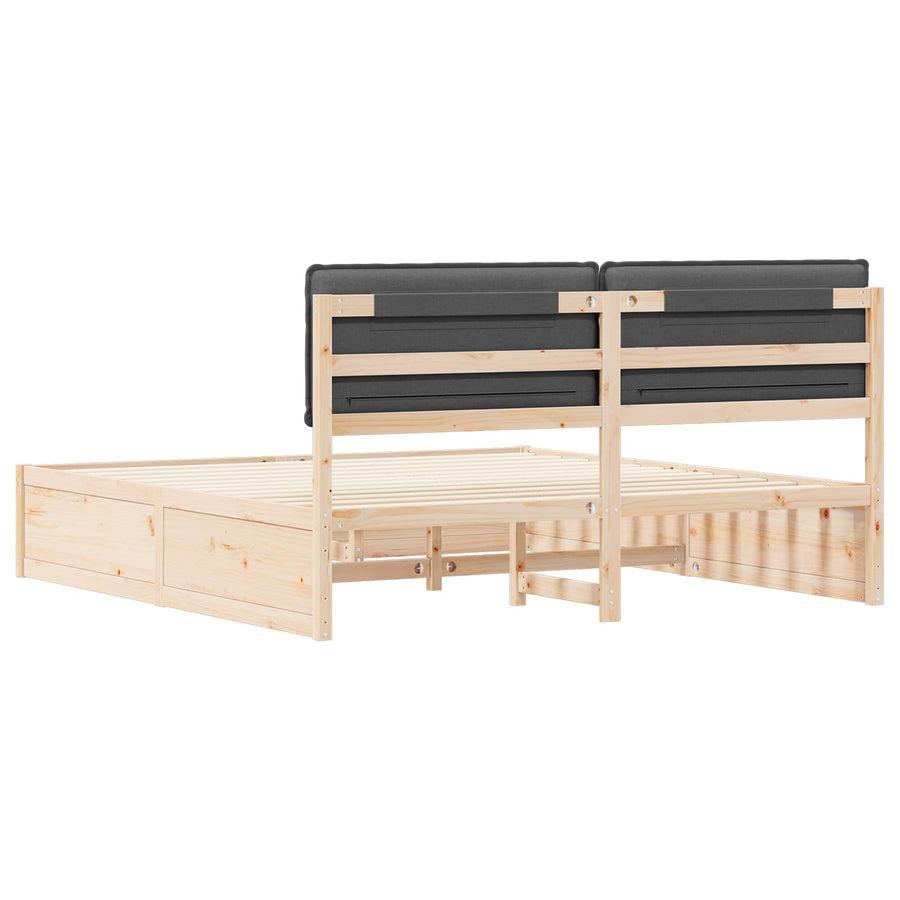 Bedframe met Gevoerd Hoofdgedeelte Donkergrijs 200 x 200 cm