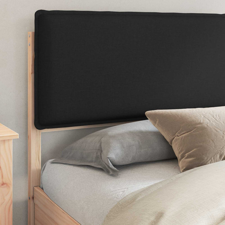 Bedframe met Gevoerd Hoofdgedeelte Zwart 200 x 200 cm