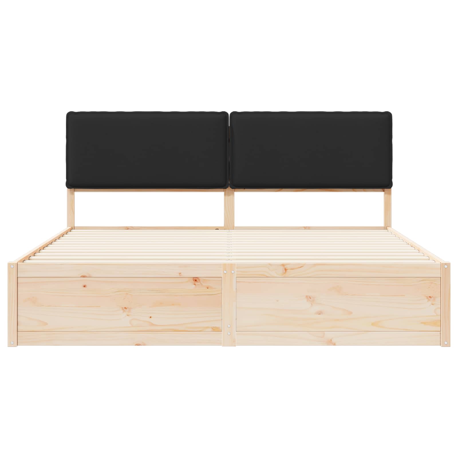 Bedframe met Gevoerd Hoofdgedeelte Zwart 200 x 200 cm