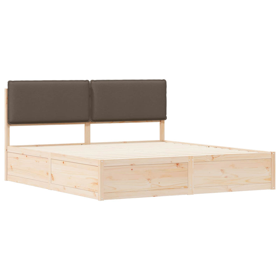 Bedframe met Gevoerd Hoofdgedeelte Taupe 200 x 200 cm