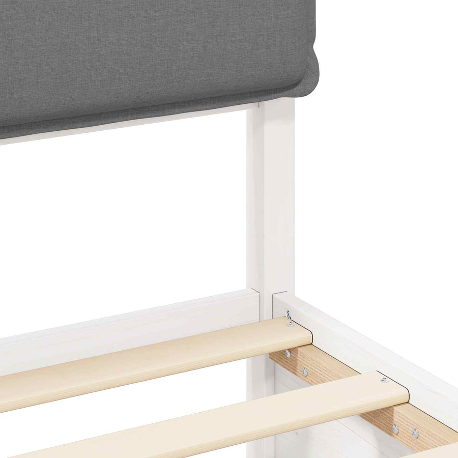 Bedframe met Gevoerd Hoofdgedeelte Lichtgrijs 200 x 200 cm