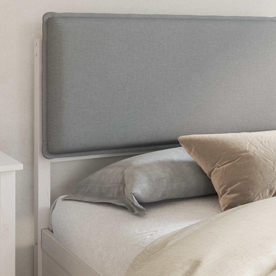 Bedframe met Gevoerd Hoofdgedeelte Lichtgrijs 200 x 200 cm