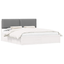 Bedframe met Gevoerd Hoofdgedeelte Lichtgrijs 200 x 200 cm